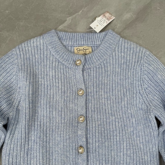 Women’s Jessica Simpson Faux Pearl Button Up Cardigan Knit Sweater Size XS - Picture 2 of 15